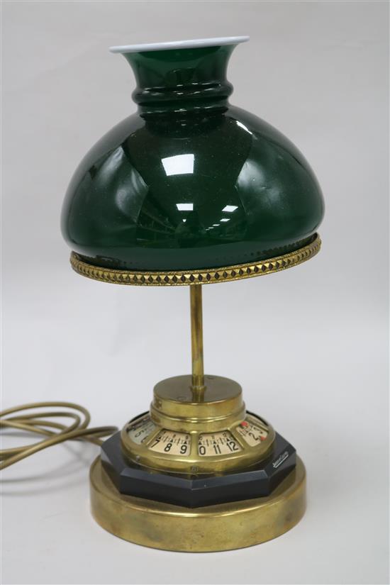 A Jaeger Le Coultre lamp timepiece height 36cm